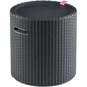 Side Table Cooler 3 in 1 Outdoor Patio Table and Ice Chest Storage, Ideal Hot Tub Table, Decor and Outdoor Patio Bar, Portable Bar, Graphite