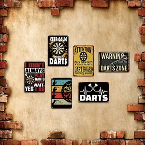 Vintage Metal Tin Signs Set - 6pcs Set for Man Cave, Garage, Bar, Cafe, Home Office, Dining, Living Room & Home Office Decor - Poster farmhouse  home  decor beer lover creative small gift Retro Wall Iron 20×30Cm(8X12 Inch)