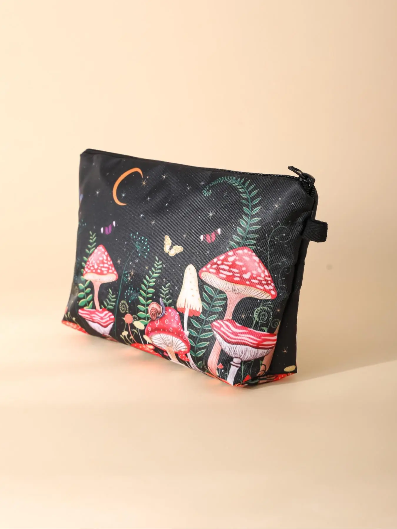 Women's Cute Mushroom Pattern Large Capacity Portable Storage Makeup Bag, Colorful Cosmetics Bag, Versatile Bag for Women & Girls for Travel Use