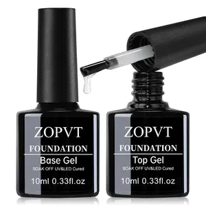 Gel Top Coat & Base Coat Set, Soak Off Gel, High Gloss Long-Lasting, Strong Adhesion Anti-Chip, LED Curing, DIY Nail Art, Salon Use, Gift Idea