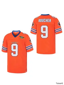 The Waterboy #9 Bobby Boucher Football Jersey 50th Mud Dogs Bourbon Bowl Movie