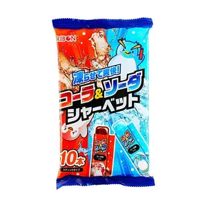 RIBBON Japanese Frozen Slushie Sticks - Cola & Soda Flavor - 10 Pack - Refreshing Frozen Treats
