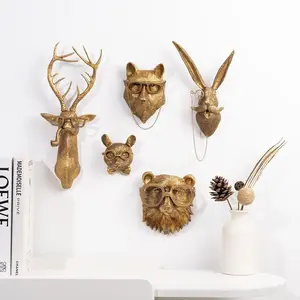 Animal Head Wall Decoration, Creative Resin Animal Head Wall Hanging Decoration, Unique Home Living Room and Bedroom Hanging Decoration, Ornaments, Wall Hanging Design, Wall Mounted Decor