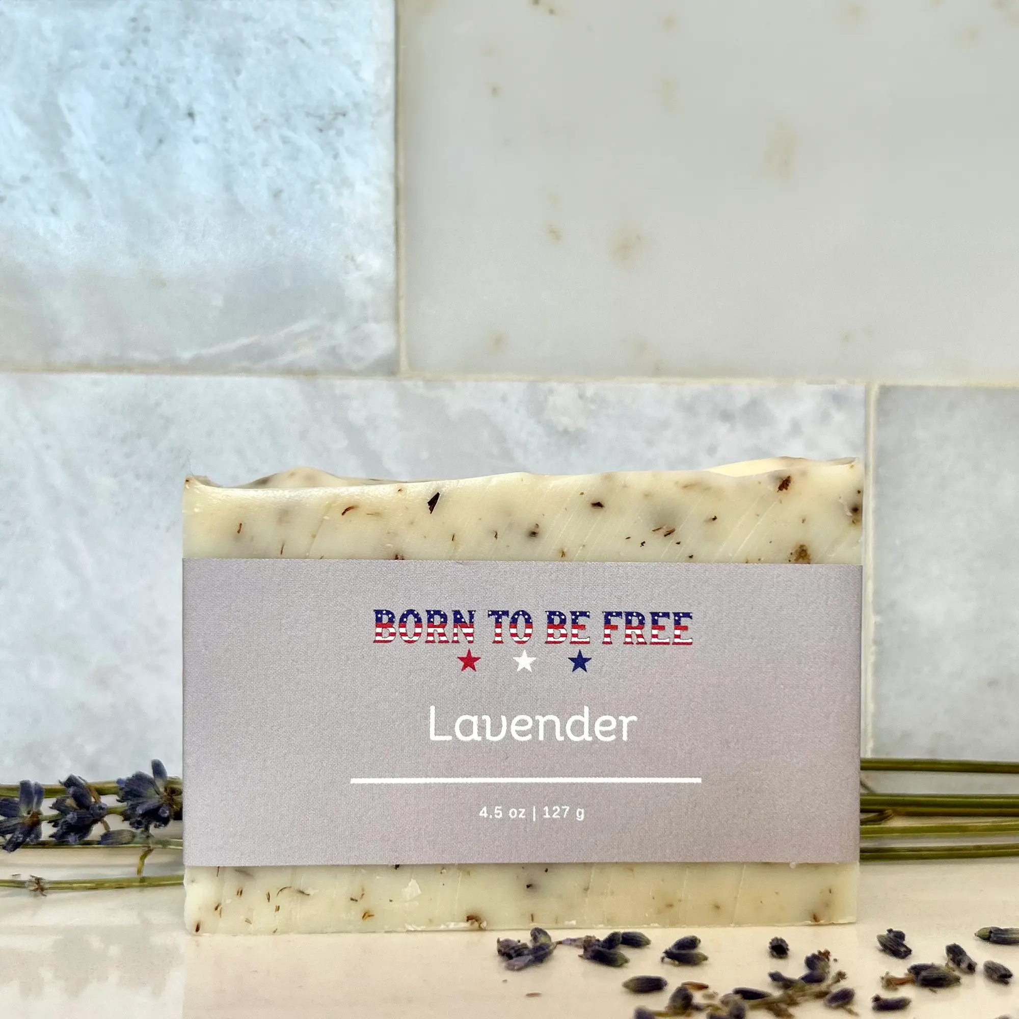 Born To Be Free Lavender Tallow Soap Bar - 4.5oz Handcrafted Moisturizing & Soothing Body Wash for Skin Repair & Hydration