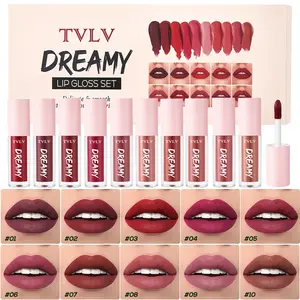 Matte matte lip gloss set with long-lasting waterproof and lightweight natural makeup effect