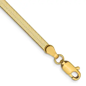 14k 3mm Silky Herringbone Chain Bracelet (2.60 grams)