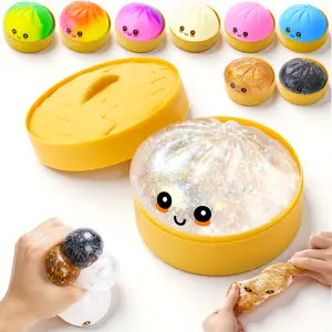 JOYIN Dumpling Squishy Toy, Glitter Dumpling Mystery Box, Colorful Dumplings Stress Balls Fidget Sensory Toy, Soft Squeeze Decompression Dough Gift for Adults