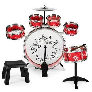 Best Choice Products 11-Piece Kids Starter Drum Set w/ Bass Drum, Tom Drums, Snare, Cymbal, Stool, Drumsticks Best Choice Products 11-Piece Kids Starter Drum Set w/ Bass Drum, Tom Drums, Snare, Cymbal, Stool, Drumsticks