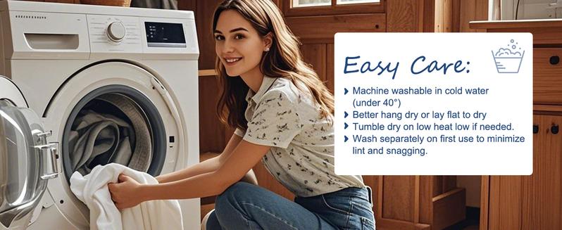 PHF 100% Cotton Weave Waffle Blanket & PHF Truly Velvet Fitted Sheet, Bedding Set for Winter