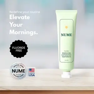NUME AM Energy Toothpaste – Caffeine + Vitamin B12 | Hydroxyapatite Enamel Protection | Fluoride-Free Morning Toothpaste