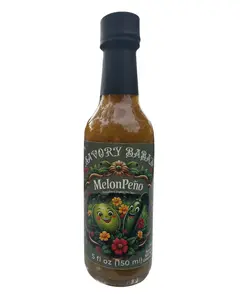 Savory Baba's MelonPeño Mild Sauce, Honeydew melon and Jalapeno Sauce. All Natural, Fresh Ingredients, and Uniquely Delicious