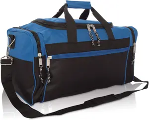 21" Blank  Duffle Bag Gym Bag Travel Duffel with Adjustable Strap in Royal Blue