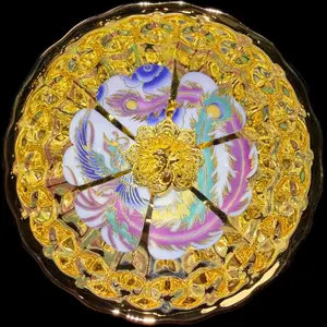 Golden Phoenix Glow Cup-Building Lantern-Crafts-Collectibles-Gifts-Handmade Products-Traditional Teacup-Ornaments