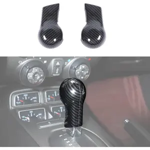 Carbon Fiber Gear Shift Knob Cover Trim Interior Accessories for Chevrolet Camaro 2010-2015