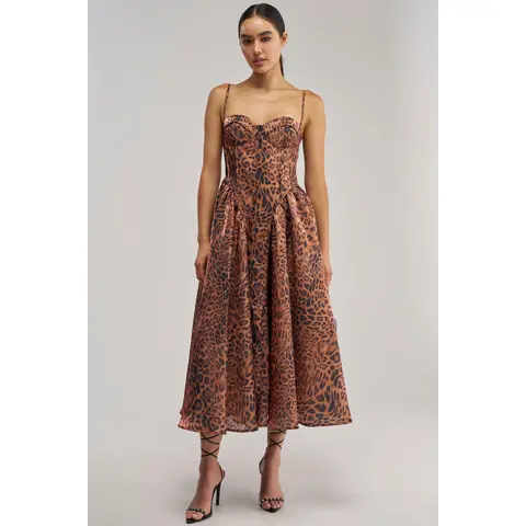 CHEETAH SISTERS MIDI DRESS