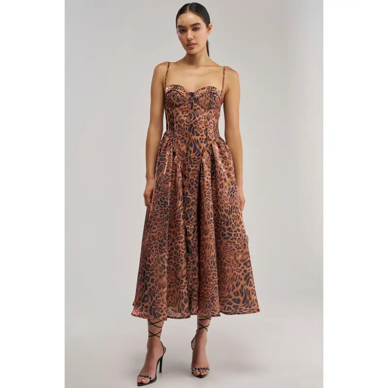 CHEETAH SISTERS MIDI DRESS