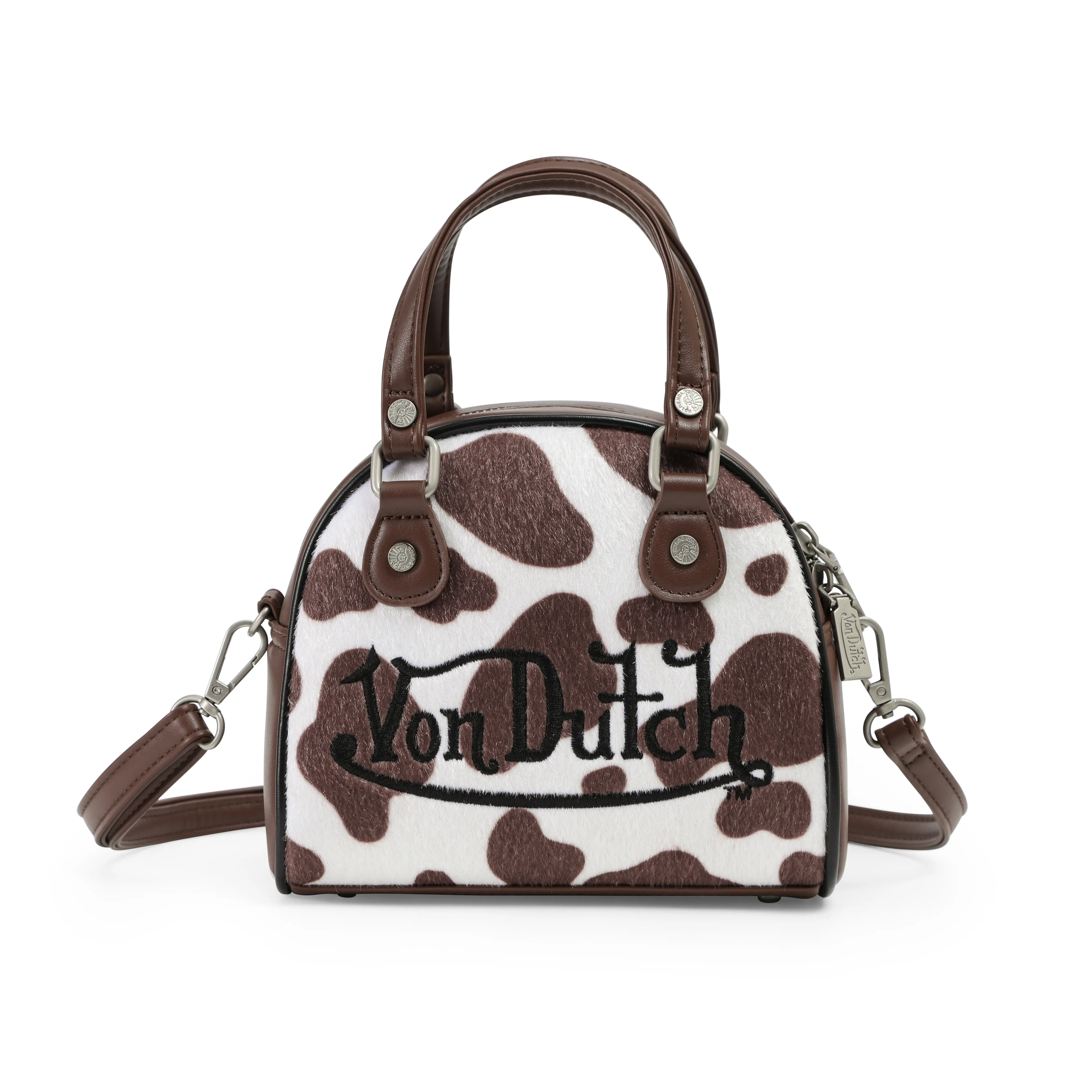 Von Dutch Brown & White Cow Print Vegan Pony Hair