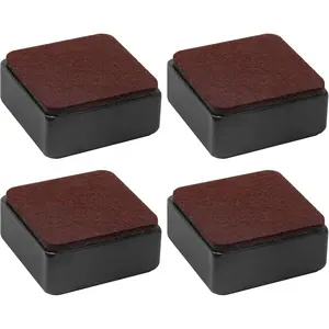 4 count Self-Adhesive Furniture Bed Risers, Square Heavy Duty Carbon Steel Table Sofa Risers Adds 1.2" Height with Felt Pad,Black