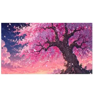 Large Size Diamond Painting for Adults -Red Tree Landscape, Home Paintings,Diamond Mosaic Kits, DIY Full Drill Diamond Art Kits for Adults,for Home Wall Decor