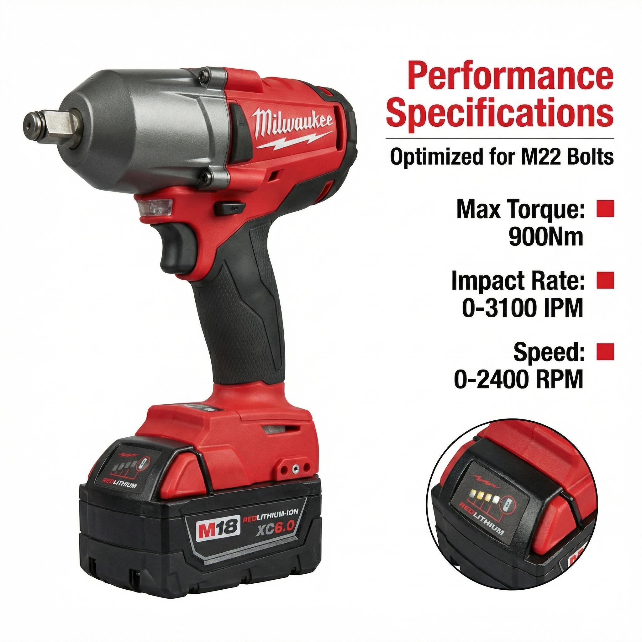 Milwaukee M18 FMTIWF12 Brushless Impact Wrench With Battery Charger Mechanical Service Electric Wrench Makita Tools