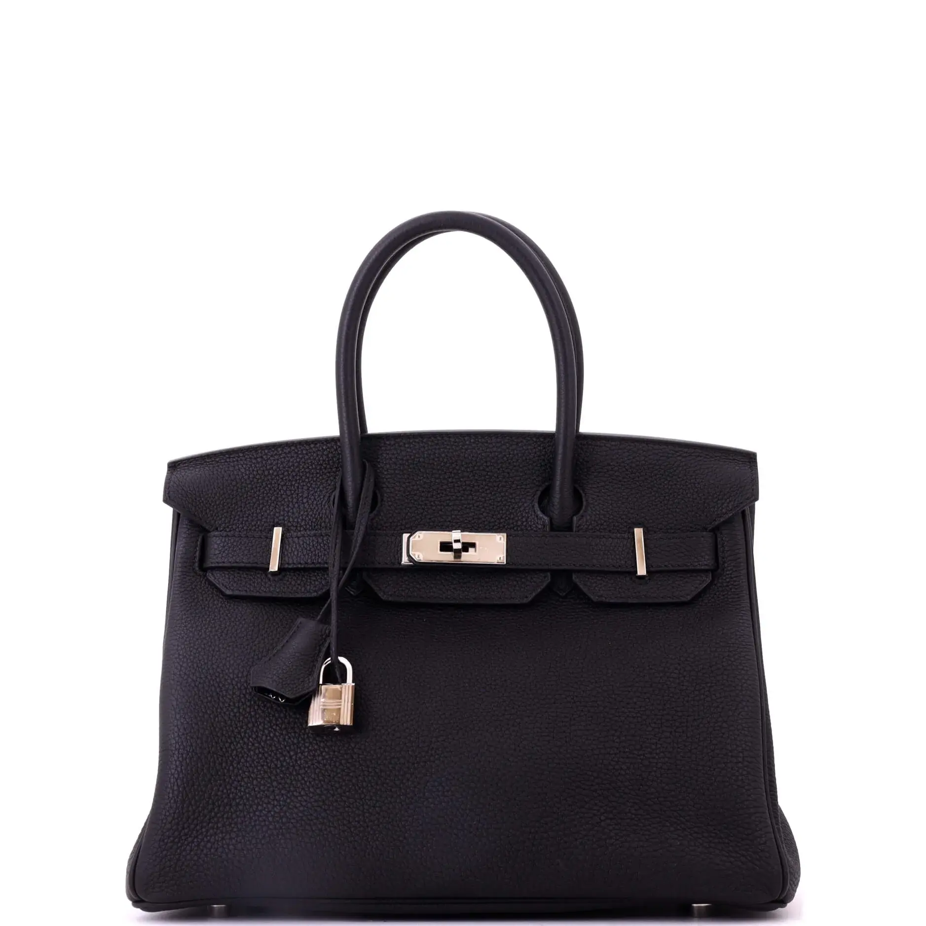 Pre-owned HERMÈS Leather Tote Bags REBAG Hermes Birkin Handbag Noir Togo with Palladium Hardware 30 by Rebag
