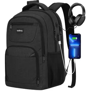 kadilong 15 Inch Laptop Backpack, Large Capacity Backpack with USB Charging Port & Headphone Jack, Water Resistant Multi-Compartment Bookbag for Teens, College Students, Working Adults, School, Work, Office, Business Trips, Travel & Daily Commute
