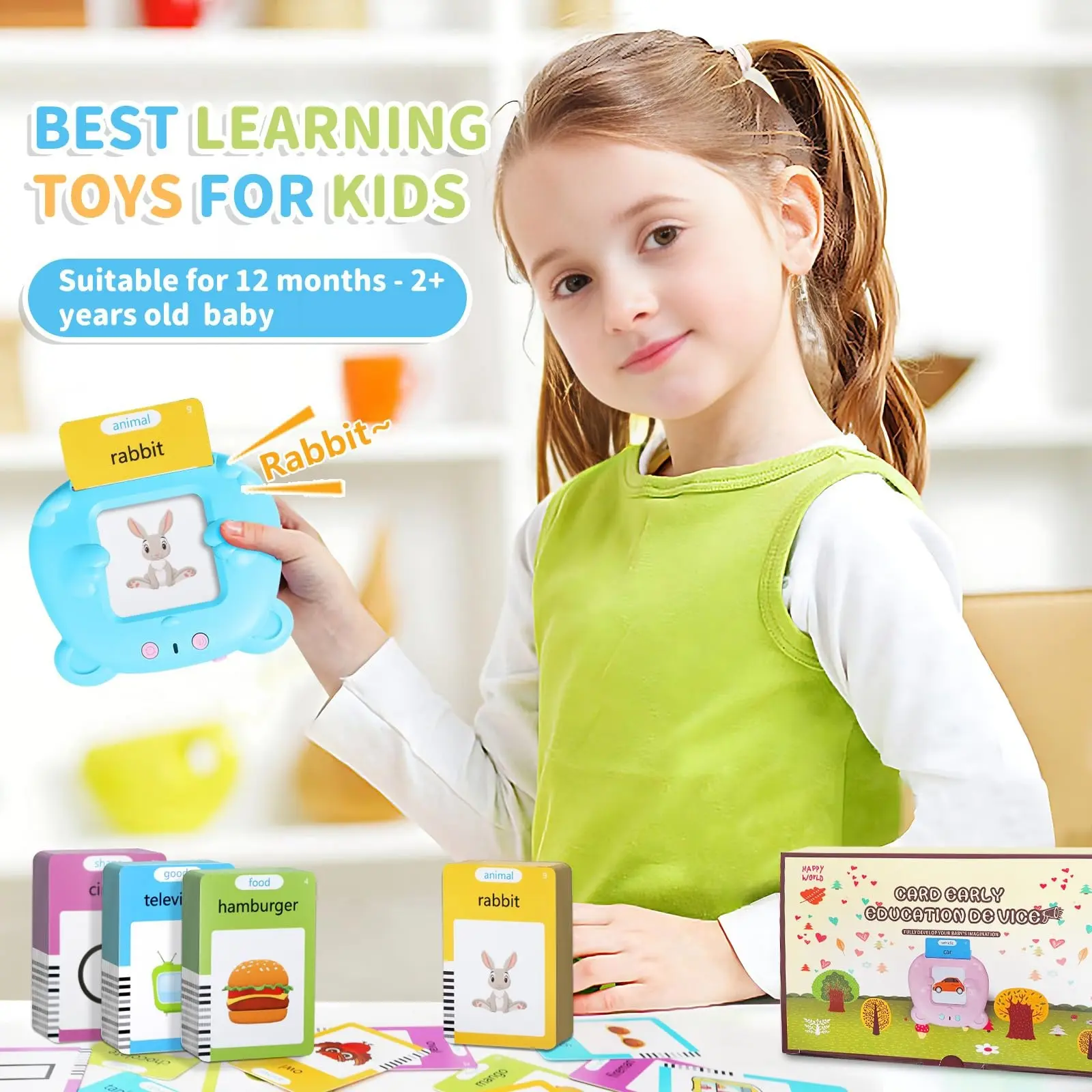 2024 Talking Flash Cards with 224 Sight Words, Pocket Speech for Toddlers to Help Speak and Spell, Speech Therapy Toys for Autistic Children, Gift for Kids (Pink)