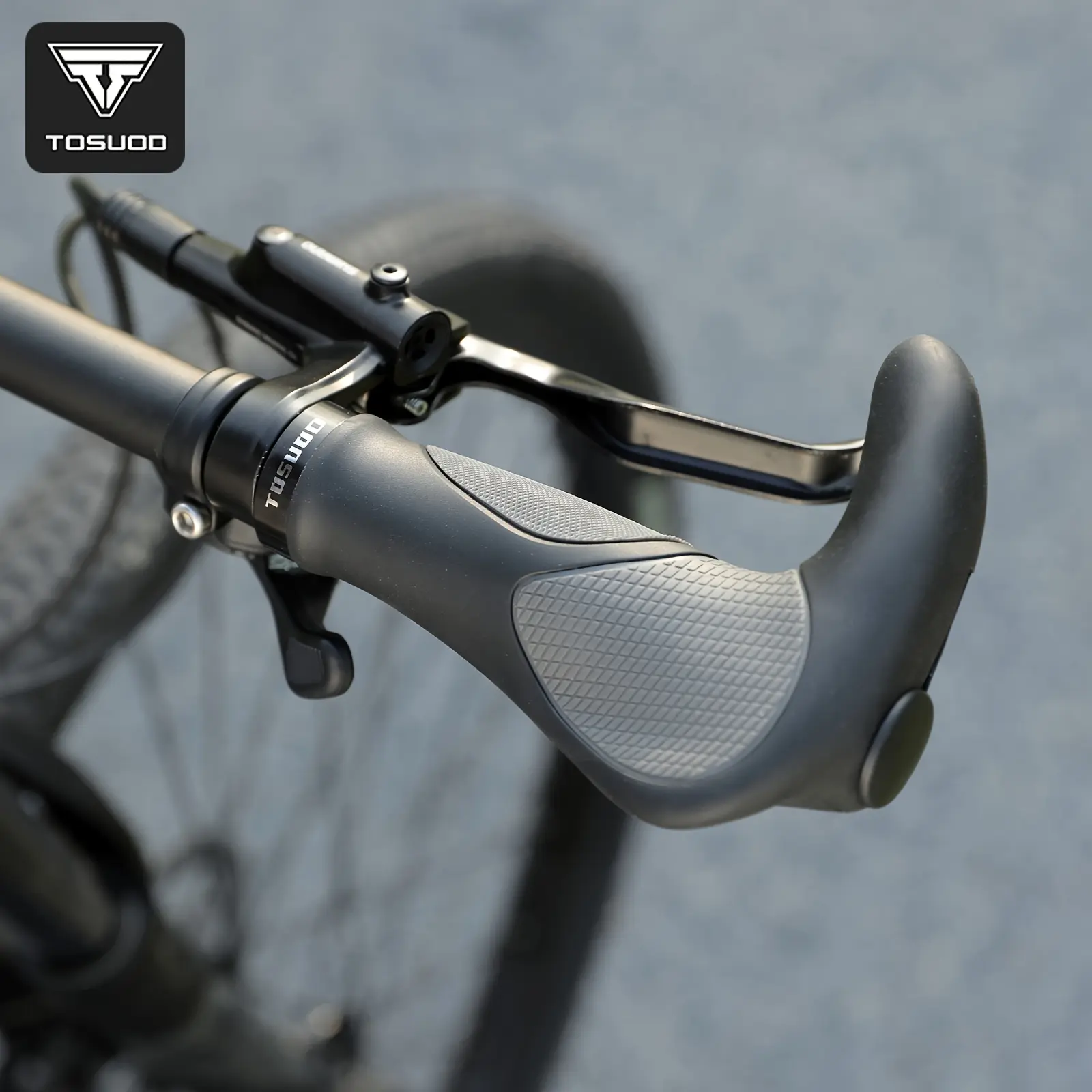 TOSUOD Ergonomic Bike Grips, 22.2mm Bicycle Handlebar Grips with Palm Support, Non-Slip Shock-Absorbing Comfort Grips for Mountain Bike, E-Bike, Hybrid, Cruiser & Commuter Bikes