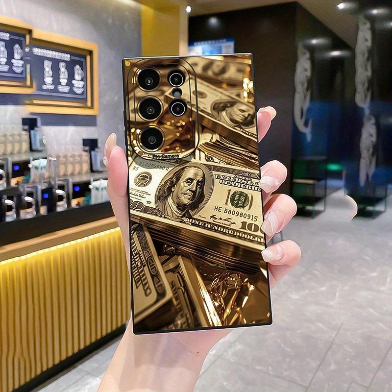 Single black retro banknote design phone case, anti-drop, for iPhone16promax, SE4/16E, 16 15Pro 14PLUS 13 12Pro 11 Pro Max X XSMAX Samsung Galaxy S22 S23, S24, S23ULTRA. S25 Samsung S25EDGE This charming black phone case is a fun cartoon-themed gift.
