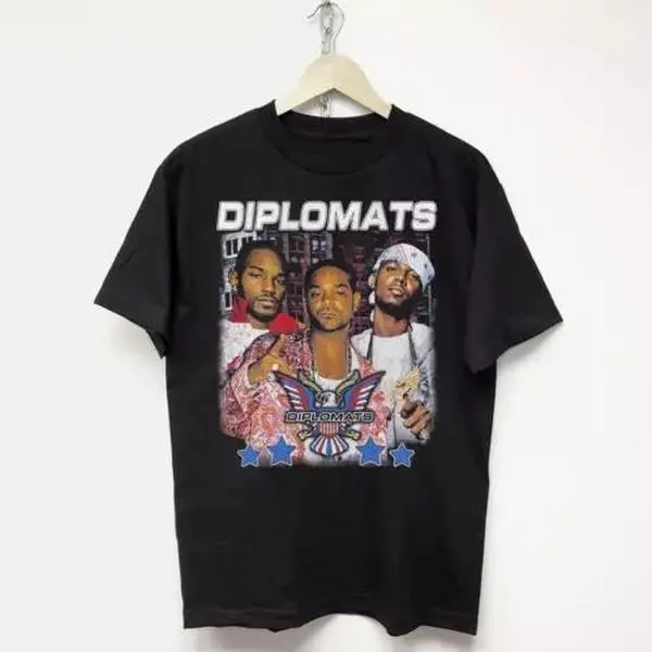 Diplomats T-shirt Vtg Rap Tee T-shirt Unisex Crewneck Cotton Camron Tupac Nas Dmx Lox 90 Hip Hop Y2k Merch
