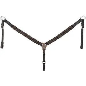 Tough 1 Dark Oil Braided Leather Breast Collar