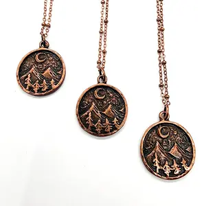 MergingMetals // Midnight in the Mountains Copper Pendant Necklace // Soldered Copper Chain