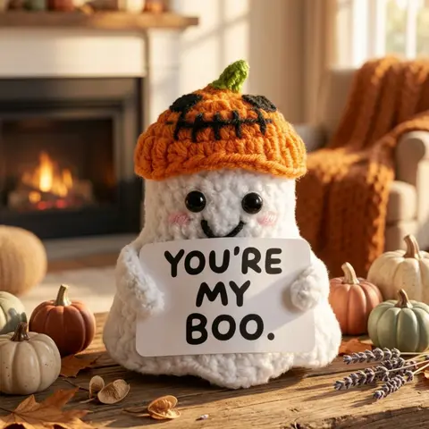 Halloween Boo Basket Stuffers for Women Him, Gifts for Boyfriend Girlfriend, You're My Boo Handmade Crochet Spooky Ghost Gifts, Halloween Basket Gifts for Husband Wife Anniversary Birthday Gift Idea#Black Friday