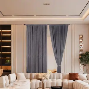 Solid Color Curtain, 2 Counts Modern Simple Blackout Curtain, Window Drapes for Home Living Room Bedroom Balcony Decor