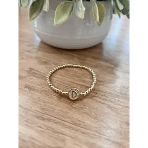 D Initial Bead Bracelet