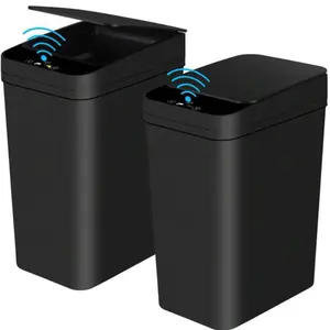 2 Pack 2.2 Gallon Bathroom Trash Cans With Lid Touchless Automatic Motion Sensor Small Slim Garbage Can, Smart Electric Narrow Waterproof Garbage Bin For Bedroom Office Kitchen,Kitchen,Bathroom,Home,Household Suppliers