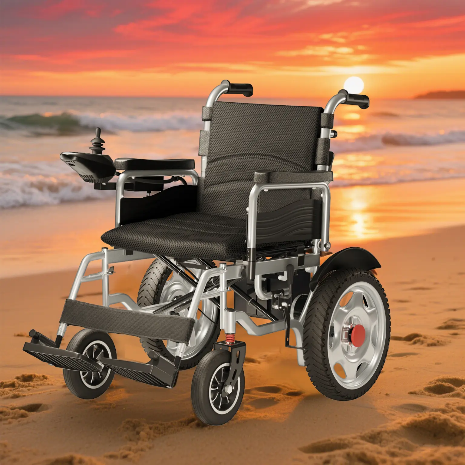 HOMYKING Electric Wheelchair for Seniors, Foldable Portable Power Chair with 360-Degree Joystick, Adjustable Armrests and 300 lbs Capacity, Healthcare