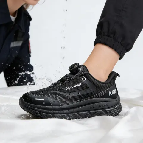 KKB Women's Nonslip Casual Work Shoes - Nylon/Rubber Slip-On, Oil-Safe Grip, Water Resistant, Arch Support, Lightweight Black Footwear for Female Nursing, Restaurant Kitchen Extended Standing