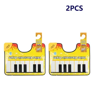 1/2Pcs Toilet Piano Mat Novelty Potty Piano Sounding Carpet Bathroom Funny Toe Music Keyboard Toilet Floor Mat for Bathroom Rug Shunmaii