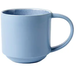 Blue Stackable Stoneware Coffee Mug, 12 oz
