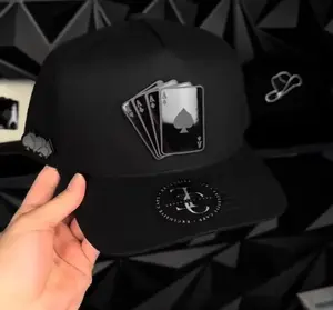 [Black Friday] Unisex Poker Embroidered Snapback Baseball Cap, Machine Washable, Fitted Hat for Men & Women, Unisex Design for Men & Women, Hat Accessories, All Seasons Wear, Trucker Hats