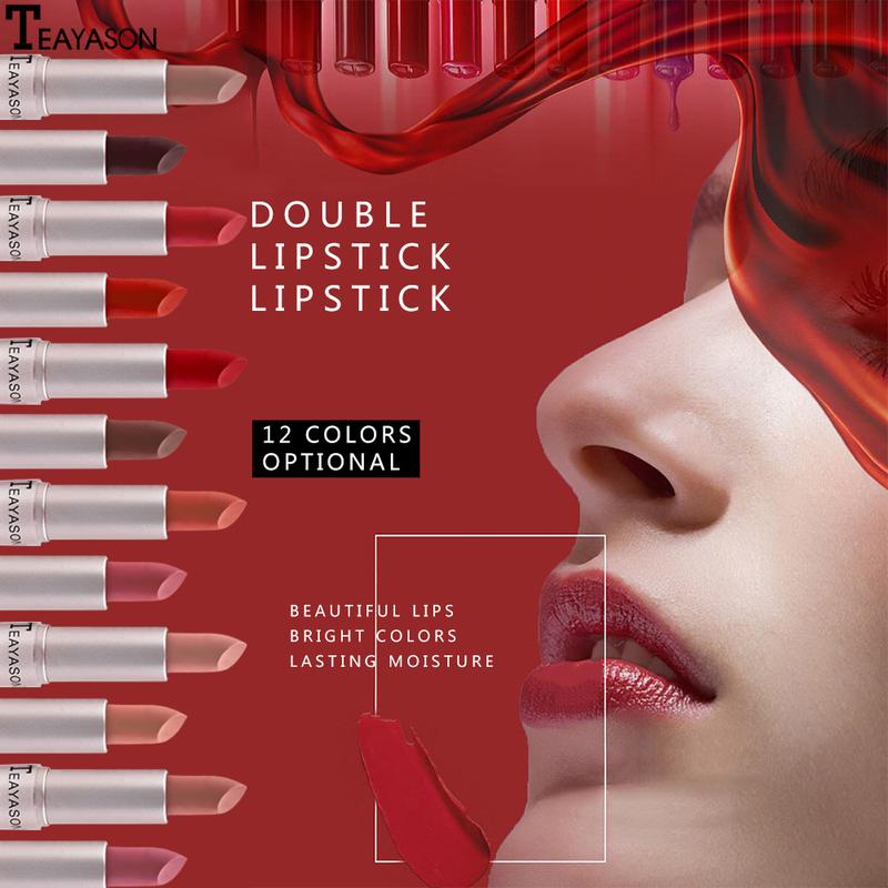 2 in 1 Velvet Matte Lipstick & Lip Gloss SetDouble Head Design Finish Non-Stick Cup NotFade Nude Color Lipgloss Stain Makeup LongLasting Waterproof Gloss 2 in 1 Velvet Matte Lipstick & Lip Gloss SetDouble Head Design Finish Non-Stick Cup NotFade Nude Color Lipgloss Stain Makeup LongLasting Waterproof Gloss