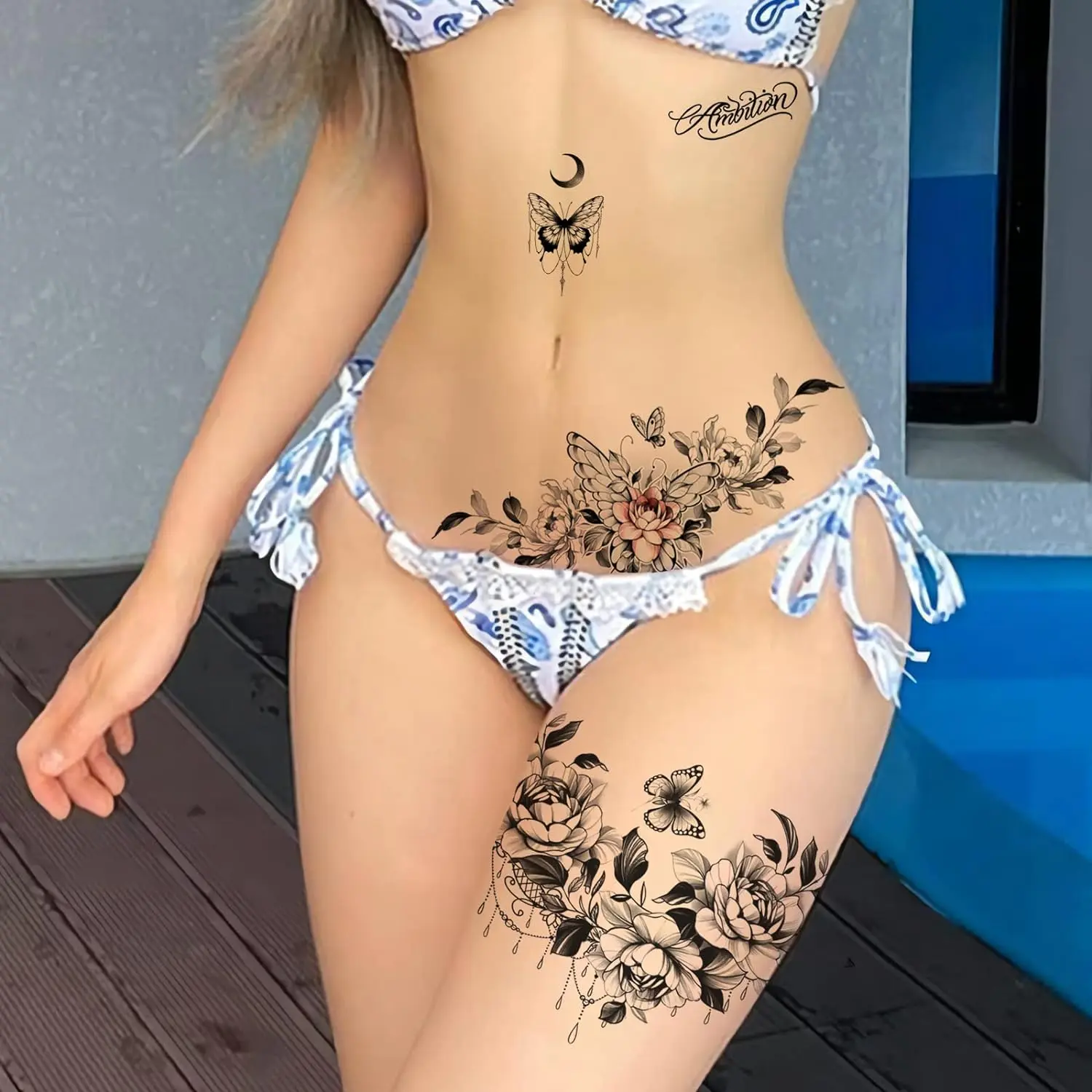 SAGAETR sexy temporary tattoos for women,sexy tattoo kit, beautiful and exquisite,3D realistic flowers, butterflies, abdomen, chest, waist and back apply false tattoos for girl (Design 3) - TikTok Shop SAGAETR sexy temporary tattoos for women,sexy tattoo kit, beautiful and exquisite,3D realistic flowers, butterflies, abdomen, chest, waist and back apply false tattoos for girl (Design 3) - TikTok Shop
