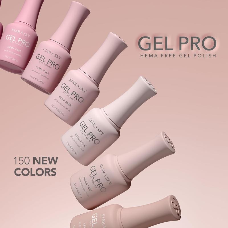 KIARA SKY Gel Pro HEMA-FREE Gel Polish Collection, 0.5 Fl Oz in each Bottle, 150 Colors
