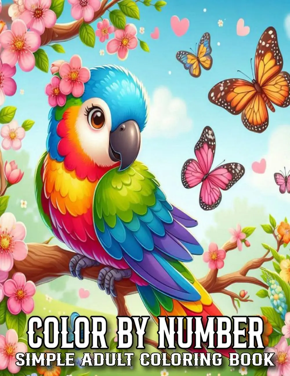 Color By Number Simple Adult Coloring Book: 100 Page Large Print Color By Number Simple Coloring Book
