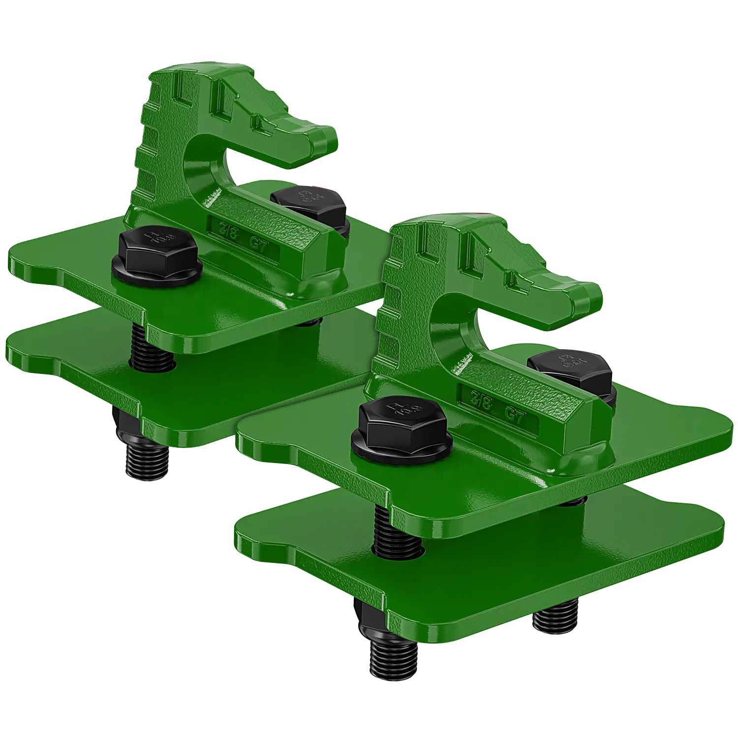 Nilight 2PCS Heavy-Duty Drop-Forged Truck Tractor Bucket Bolt-On Tow Hook Mounts - 3/8'' Zinc-Coated Rustproof Dark Green Steel, 15000 LBS Load Capacity, Excellent Towing Power for Chain Use, Dragging