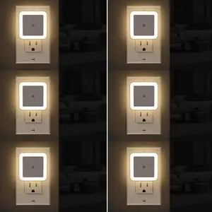 【summervibes】Night Light, Night Lights Plug into Wall 6-Pack, Plug in Night Light, Dusk to Dawn Nightlight Led Night Lights for Bedroom, Bathroom, Hallway Warm White