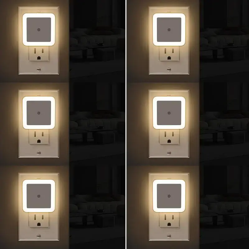 【summervibes】Night Light, Night Lights Plug into Wall 6-Pack, Plug in Night Light, Dusk to Dawn Nightlight Led Night Lights for Bedroom, Bathroom, Hallway Warm White
