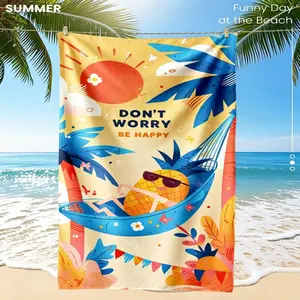 1 PC printed beach towel, summer fruit pattern swimming towel, highly absorbent towel, suitable for bathrooms, swimming, fitness, lightweight and easy to carry, windproof, sunproof, dustproof, suitable for summer travel, vacation, and bathroom decoration