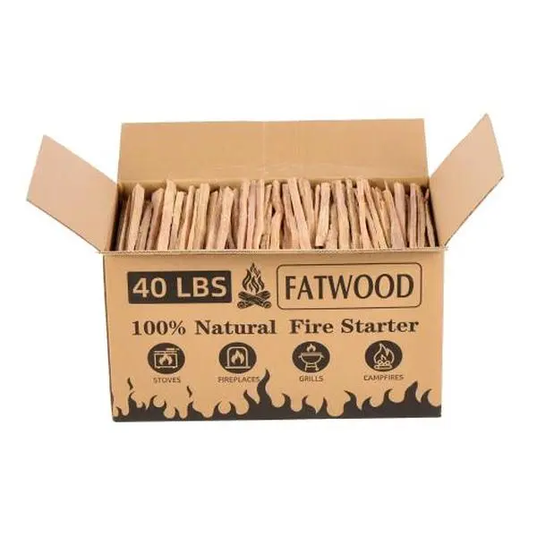 Fatwood Wood 40 Lbs Starters for Stoves Fireplaces Grills Campfires Bonfires Natural Fire Starter Sticks High Resin Content Reliable Ignition Versatile Long Lasting Flame